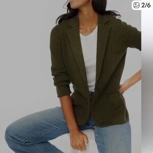 J. Crew Factory Olive Green Single-Button Blazer